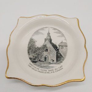 Royal Winton souvenir plate gold Notre -Dame-Du -Cap quebec Canada, rare plate